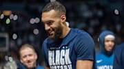Minnesota Timberwolves center Rudy Gobert is introduced before a game against the Portland Trail Blazers at Target Center in Minneapolis on Feb. 8, 2025.