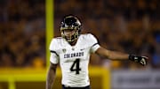 Oct 7, 2023; Tempe, Arizona, USA; Colorado Buffaloes wide receiver Javon Antonio (4) against the Arizona State Sun Devils at Mountain America Stadium. Mandatory Credit: Mark J. Rebilas-Imagn Images