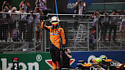 [US, Mexico & Canada customers only] March 23, 2025; Shanghai, CHINA; Oscar Piastri celebrates after winning the F1 Chinese Grand Prix at Shanghai International Circuit. Mandatory Credit: Go Nakamura/Reuters via Imagn Images