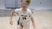 Providence forward Kasey Davey (14) races up the court on the fast break against Bolles during a high school girls basketball game on November 22, 2024. [Clayton Freeman/Florida Times-Union]