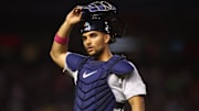 Great Britain catcher Harry Ford is pictured during a World Baseball Classic game against Mexico on March 14, 2023, at Chase Field.