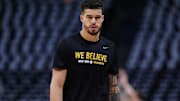 May 9, 2025; Denver, Colorado, USA; Denver Nuggets forward Michael Porter Jr. (1) before the game against the Oklahoma City Thunder during game three of the second round for the 2025 NBA Playoffs at Ball Arena. Mandatory Credit: Ron Chenoy-Imagn Images