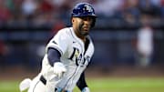 Tampa Bay Rays designated hitter Yandy Diaz (2) runs the bases after hitting a two run home run against the Philadelphia Phillies in the fourth inning at George M. Steinbrenner Field on May 6.