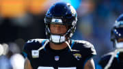 Jacksonville Jaguars defensive end Roy Robertson-Harris (95) looks on during the second quarter an NFL football matchup Sunday, Nov. 19, 2023 at EverBank Stadium in Jacksonville, Fla. The Jacksonville Jaguars defeated the Tennessee Titans 34-14. [Corey Perrine/Florida Times-Union]