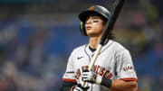 Apr 13, 2024; St. Petersburg, Florida, USA;  San Francisco Giants center fielder Jung Hoo Lee (51)