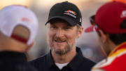 Dale Earnhardt Jr. watches a race in Arizona.