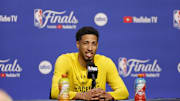 Indiana Pacers guard Tyrese Haliburton during NBA Finals Media Day at Paycom Center. 