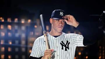 Aaron Judge at New York Yankees Photo Day in 2025.