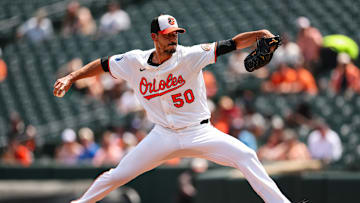 Baltimore Orioles starter Charlie Morton delivers a pitch against the Toronto Blue Jays.