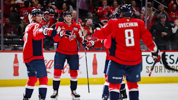 Aliaksei Protas, Dylan Strome, Alex Ovechkin, Washington Capitals