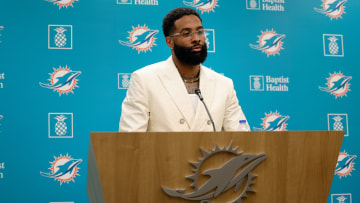 Odell Beckham Jr. of the Miami Dolphins Meets the Media