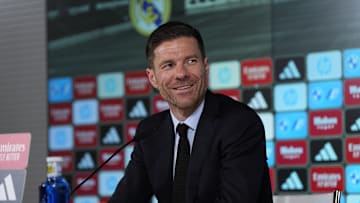 Xabi Alonso lors de sa présentation comme nouvel entraîneur du Real