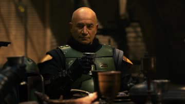 Boba Fett (Temuera Morrison) in Lucasfilm's THE BOOK OF BOBA FETT, exclusively on Disney+. © 2022 Lucasfilm Ltd. & ™. All Rights Reserved.