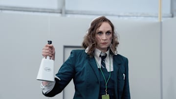 Gwendoline Christie in "Severance," premiering January 17, 2025 on Apple TV+.