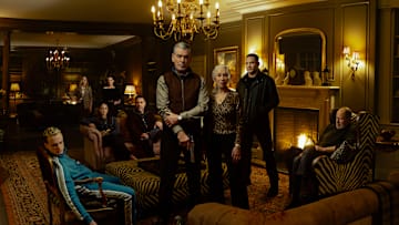 The Harrigan family and fixer Harry Da Souza in MobLand season 1. Photo Credit: Jason Bell/PLaramount+
