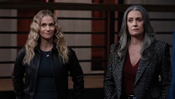 L-R: A.J. Cook as Jennifer ‘JJ’ Jareau and Paget Brewster as Emily Prentiss in Criminal Minds: Evolution, episode 10, season 18 streaming on Paramount+, 2025. Photo Credit: Michael Yarish/Paramount+