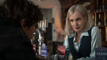 Nicholas Denton as Guy Anatole and Elizabeth McGovern as Helen in The Talamasca season 1, episode 3 - Photo Credit: David Gennard/AMC