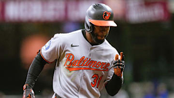 Baltimore Orioles center fielder Cedric Mullins (31) celebrates