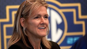 Missouri head coach Robin Pingeton waits in the lobby before going to interviews during SEC Media Day at the Grand Bohemian Hotel in Mountain Brook Tuesday, Oct. 16, 2024.