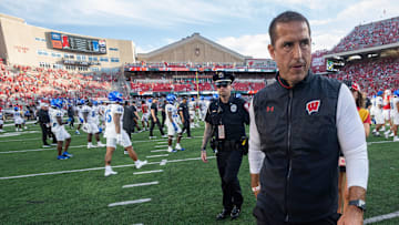 Wisconsin head coach Luke Fickell leaves the field after their game Saturday, September 2, 2023 at Camp Randall Stadium in Madison, Wis. Wisconsin beat Buffalo 38-17.