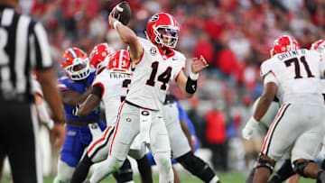 Gunner Stockton, Georgia Bulldogs. (Mandatory Credit: Matt Pendleton-Imagn Images)