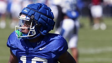 Kentucky   s Brandon White runs after the catch during open practice for the fans on Saturday.April 1, 2023

Kentuckypractice 07