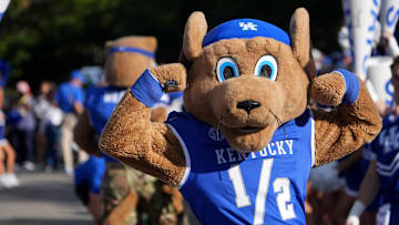 Kentucky’s Scratch takes part in the Cat Walk before the game against Georgia Saturday night.
Sept. 14, 2024
