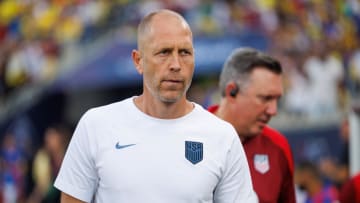 Jun 12, 2024; Orlando, Florida, USA;  United States head coach Gregg Berhalter  looks on the Continental Clasico match against Brazil at Camping World Stadium. Mandatory Credit: Nathan Ray Seebeck-USA TODAY Sports