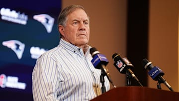 Jan 7, 2024; Foxborough, Massachusetts, USA; New England Patriots head coach Bill Belichick talks