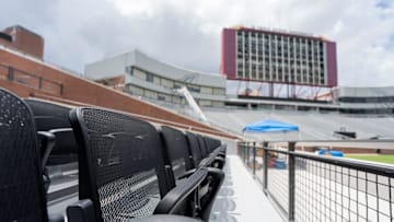 Mesh seating added to multiple sections as part of renovations being done to Doak Campbell Stadium as seen on Friday, July 18, 2025.