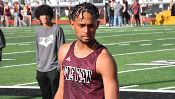 Pine View's Marcus McKenzie lines up to compete during the Desert Hills Invitational.

Dsc 0273