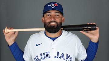Feb 21, 2025; Dunedin, FL, USA; Toronto Blue Jays catcher Ali Sanchez (75) participates in media day at the Blue Jays Player Development Complex. Mandatory Credit: Nathan Ray Seebeck-Imagn Images
