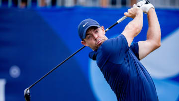 Apr 27, 2024; Avondale, Louisiana, USA; Rory McIlroy plays his shot from the first tee during the
