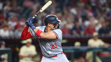 Jun 25, 2024; Phoenix, Arizona, USA; Minnesota Twins third baseman Royce Lewis against the Arizona Diamondbacks at Chase Field.