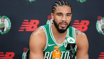 Jayson Tatum was at Celtics media day to give updates on his Achilles recovery. 