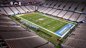 View inside the stadium before a game between the Kansas City Chiefs and the Los Angeles Chargers at Corinthians Arena. 