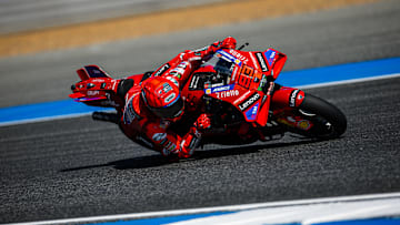 Marc Marquez sails through a turn in MotoGP