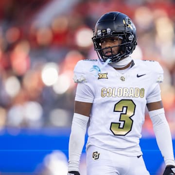 Oct 19, 2024; Tucson, Arizona, USA; Colorado Buffalos cornerback Colton Hood (3) against the Arizona Wildcats at Arizona Stadium. Mandatory Credit: Mark J. Rebilas-Imagn Images