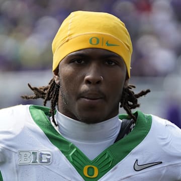Oregon Ducks wide receiver Dakorien Moore against the Northwestern Wildcats during the second half at Northwestern Medicine Field at Martin Stadium. 