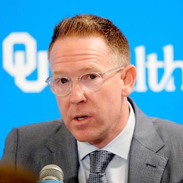 Thunder general manager Sam Presti speaks during an introductory press conference for the 2024 Thunder draft picks at Oklahoma Contemporary Arts Center in Oklahoma City, Saturday, June, 29, 2024.