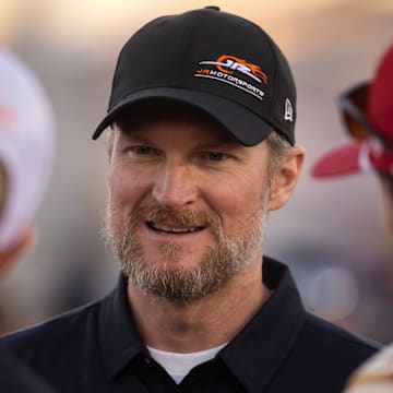 Dale Earnhardt Jr. watches a race in Arizona.