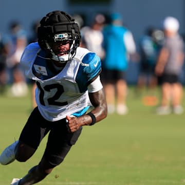 Jaguars wide receiver Travis Hunter has been practicing on both offense and defense for Jacksonville. 