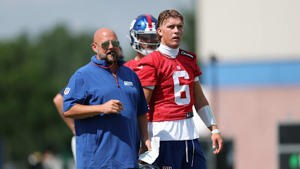 New York Giants coach Brian Daboll and quarterback Jaxson Dart
