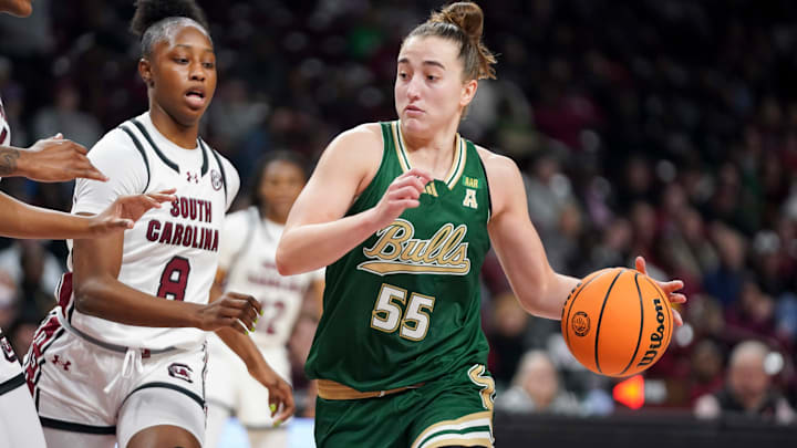 Carla Brito, shown here against South Carolina, led USF against UAB with 21 points.