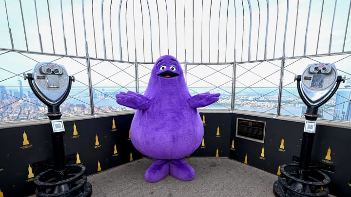 Grimace Celebrates Birthday at the Empire State Building