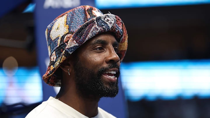 Kyrie Irving at a WNBA matchup between the Indiana Fever and Dallas Wings