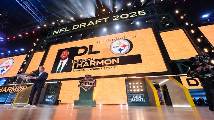 Pittsburgh Steelers selecting Derrick Harmon