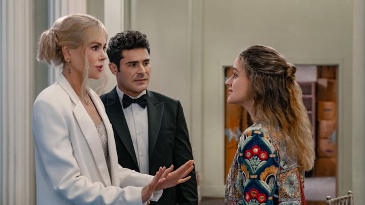 A Family Affair. Nicole Kidman as Brooke Harwood, Zac Efron as Chris Cole, and Joey King as Zara Ford. Cr. Tina Rowden / Netflix © 2023