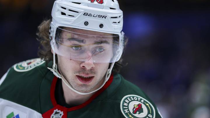 Mar 24, 2026; Tampa, Florida, USA; Minnesota Wild defenseman Quinn Hughes (43) warms up before a game against the before a game against the Tampa Bay Lightning at Benchmark International Arena. Mandatory Credit: Nathan Ray Seebeck-Imagn Images