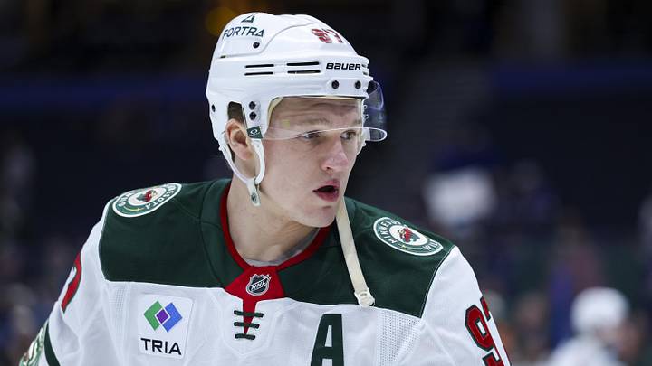 Mar 24, 2026; Tampa, Florida, USA; Minnesota Wild left wing Kirill Kaprizov (97) warms up before a game against the before a game against the Tampa Bay Lightning at Benchmark International Arena. Mandatory Credit: Nathan Ray Seebeck-Imagn Images